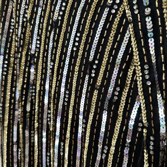 Mac Duggal | 5232 Metallic Embellished Plunge Open Back Gown Size 6 NEW Prom - Picture 10 of 13